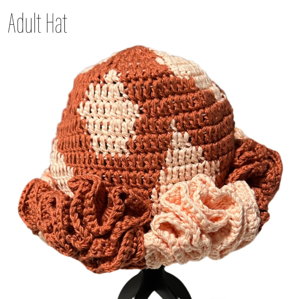 ThreadsByHannah Handmade Mommy and Me Hats Ruffle Set - Picture 11 of 14